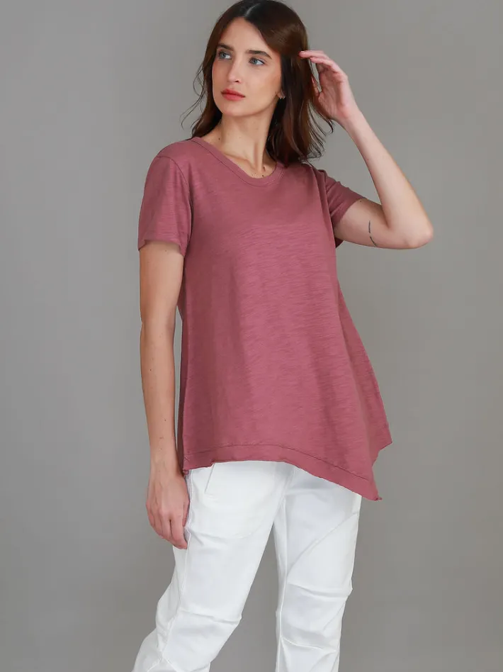 3rd Story Helena Asymmetrical Hem T Shirt< Short Sleeves