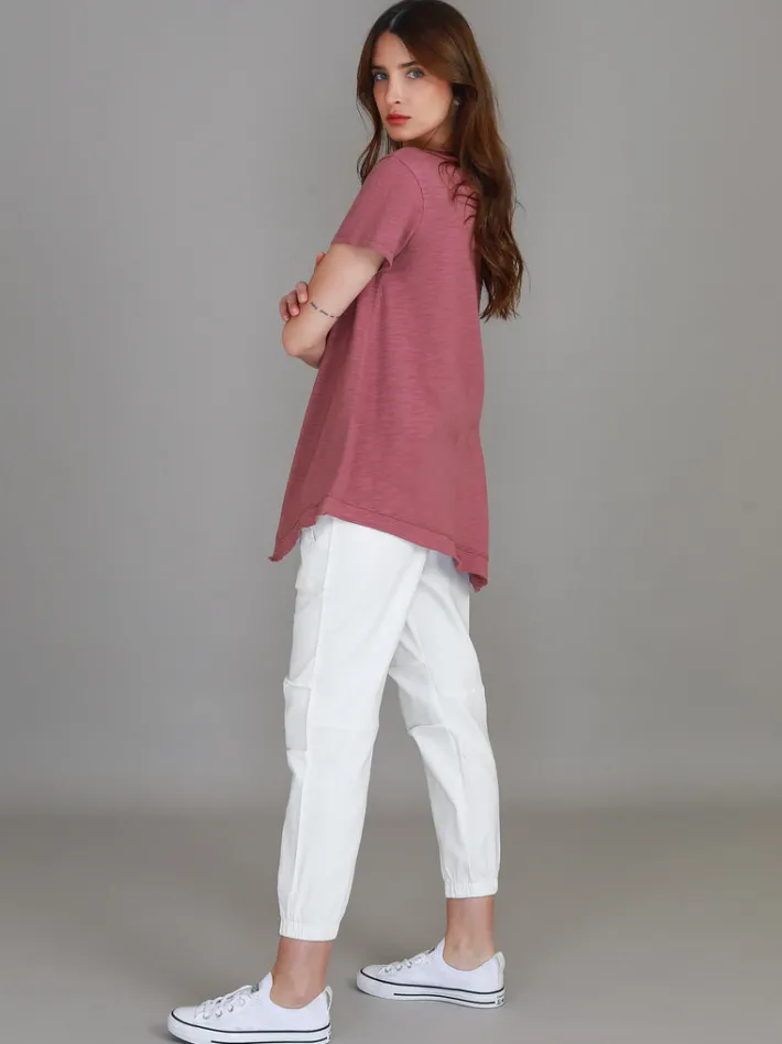 3rd Story Helena Asymmetrical Hem T Shirt< Short Sleeves