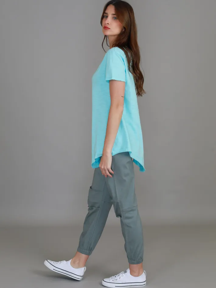 3rd Story Helena Asymmetrical Hem T Shirt< Short Sleeves