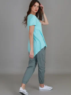 3rd Story Helena Asymmetrical Hem T Shirt< Short Sleeves
