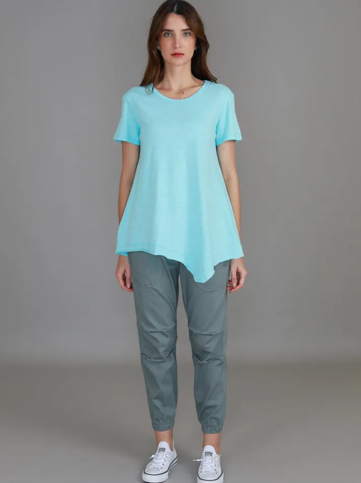 3rd Story Helena Asymmetrical Hem T Shirt< Short Sleeves