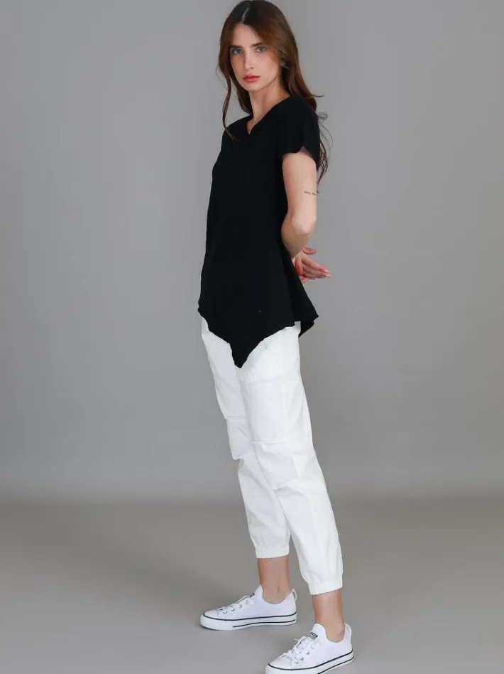 3rd Story Helena Asymmetrical Hem T Shirt< Short Sleeves