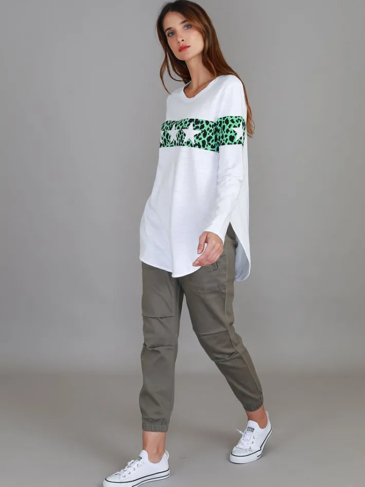 3rd Story Holland Leopard Star Long Sleeve T Shirt< Long Sleeves