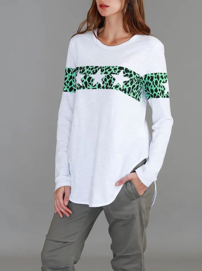 3rd Story Holland Leopard Star Long Sleeve T Shirt< Long Sleeves
