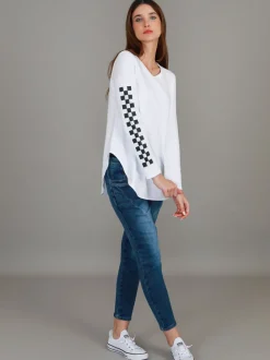 3rd Story Izzy - Ana Check Print Long Sleeve T Shirt< Long Sleeves