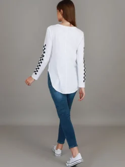3rd Story Izzy - Ana Check Print Long Sleeve T Shirt< Long Sleeves