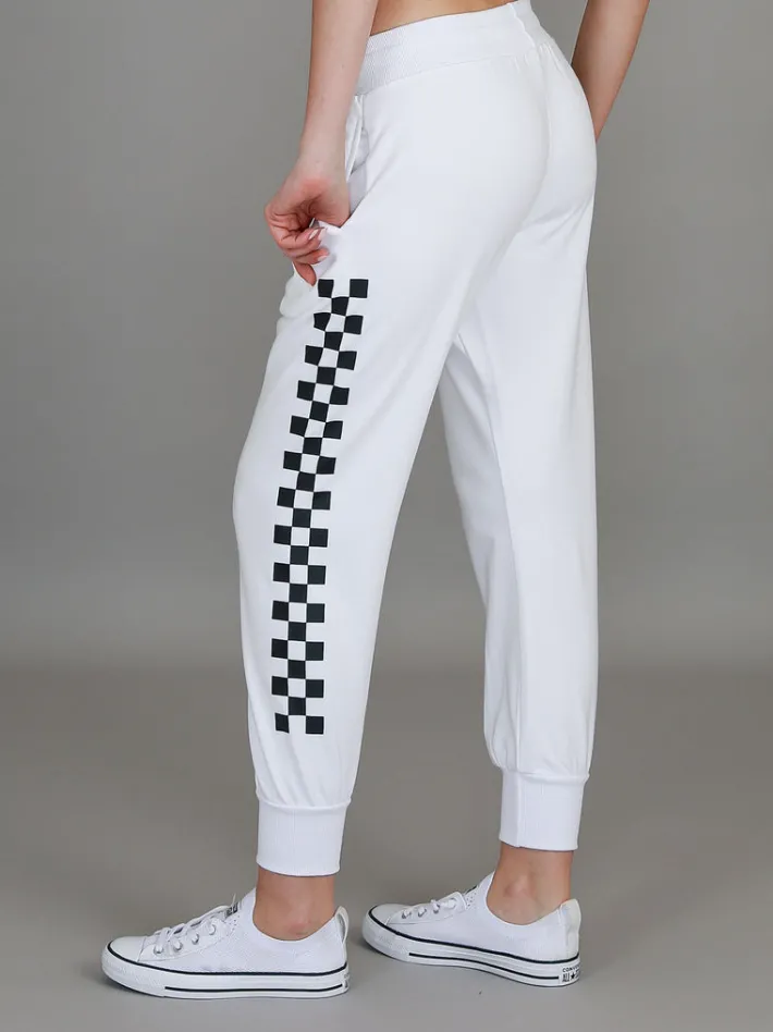 3rd Story Izzy - Ava Cheque Print Sweatpants< Sweatpants|Joggers