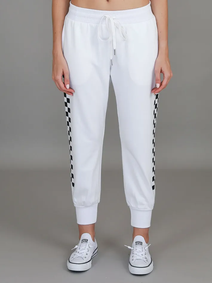 3rd Story Izzy - Ava Cheque Print Sweatpants< Sweatpants|Joggers