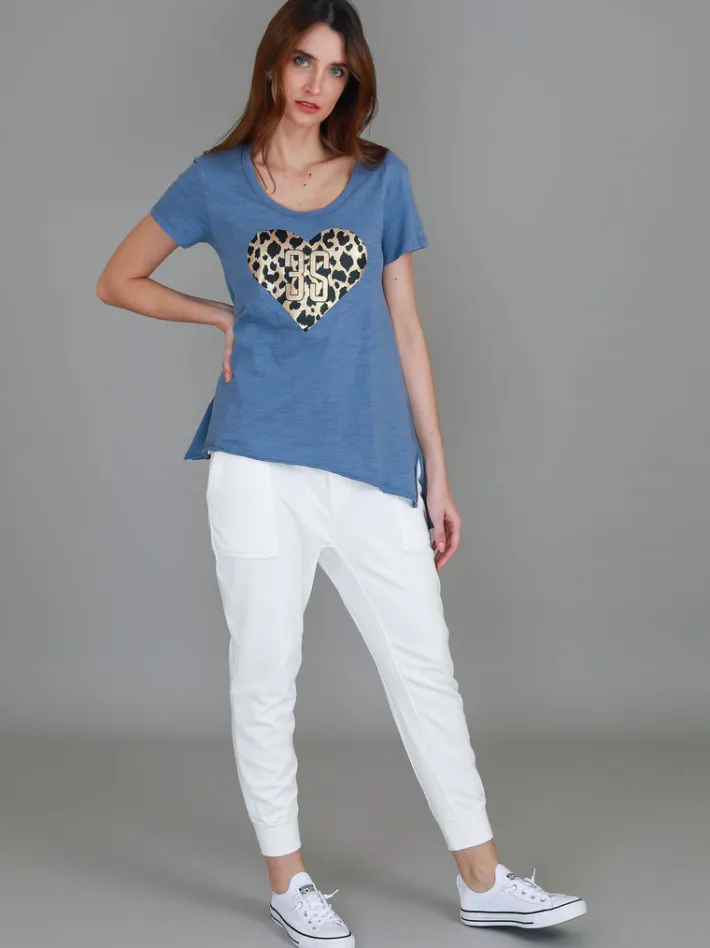 3rd Story Jae Leopard Heart Short Sleeve T Shirt< Short Sleeves