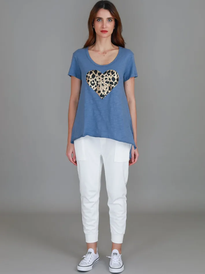 3rd Story Jae Leopard Heart Short Sleeve T Shirt< Short Sleeves