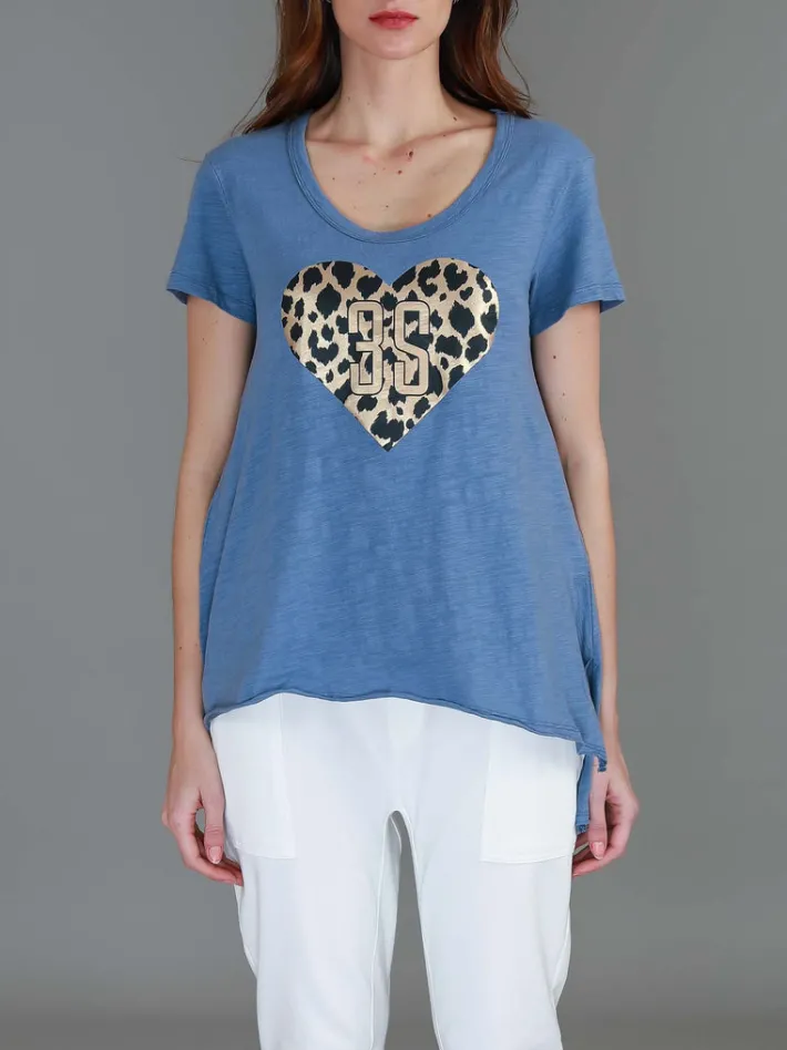 3rd Story Jae Leopard Heart Short Sleeve T Shirt< Short Sleeves