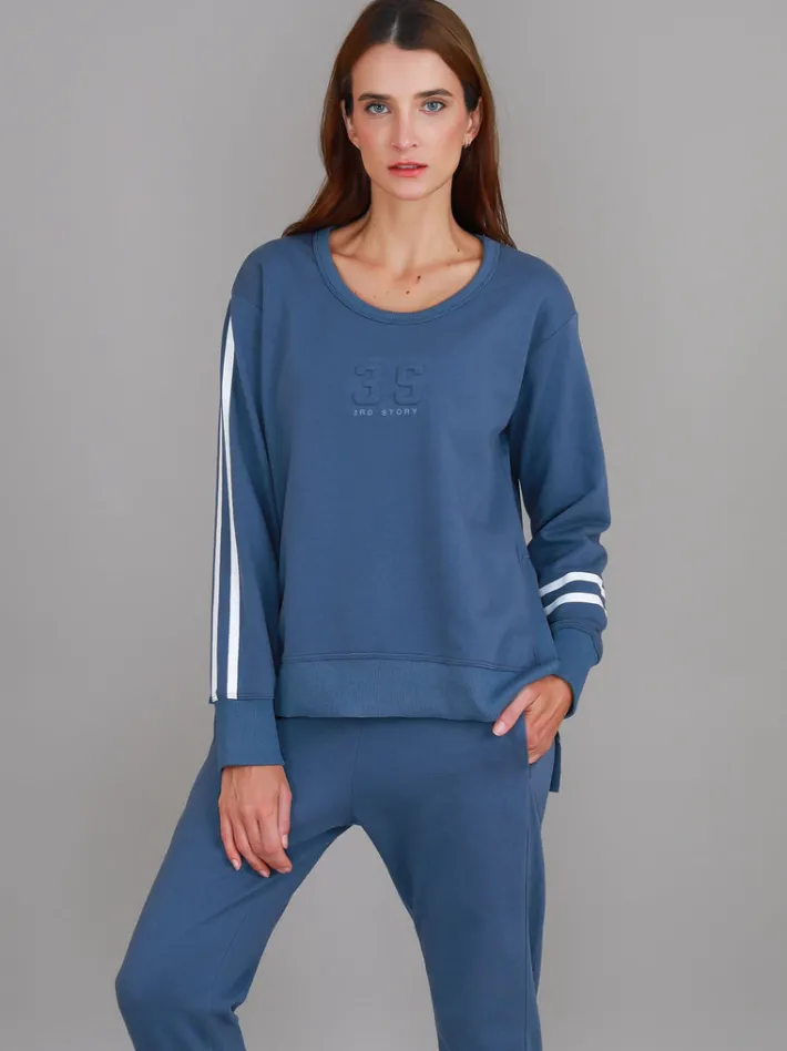3rd Story Jamie Two-Stripes Print Sweatshirt< Sweatshirts|Sweatshirts