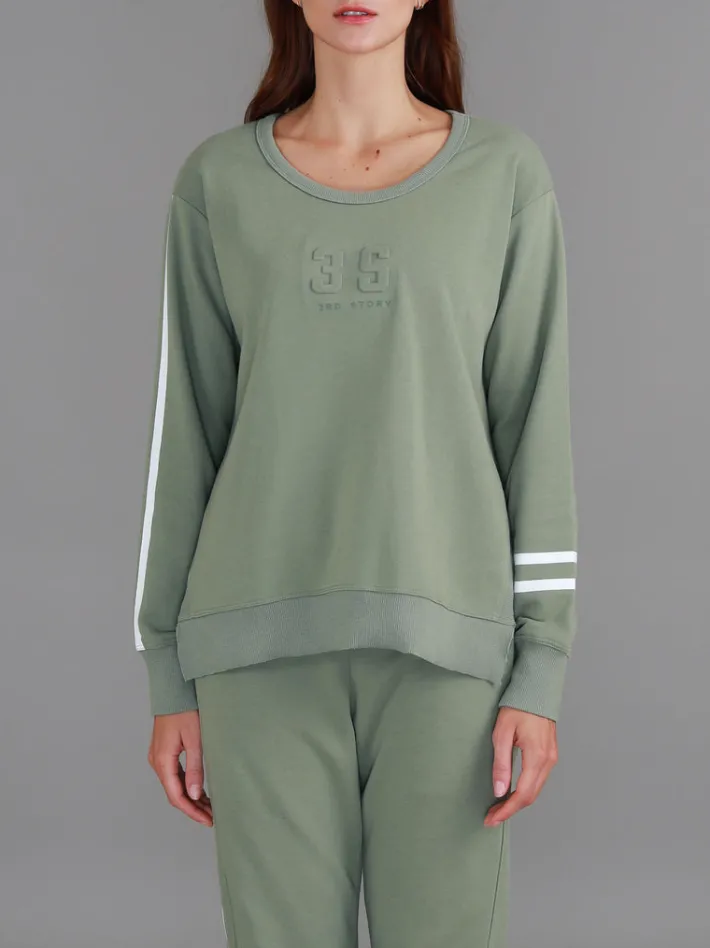 3rd Story Jamie Two-Stripes Print Sweatshirt< Sweatshirts|Sweatshirts