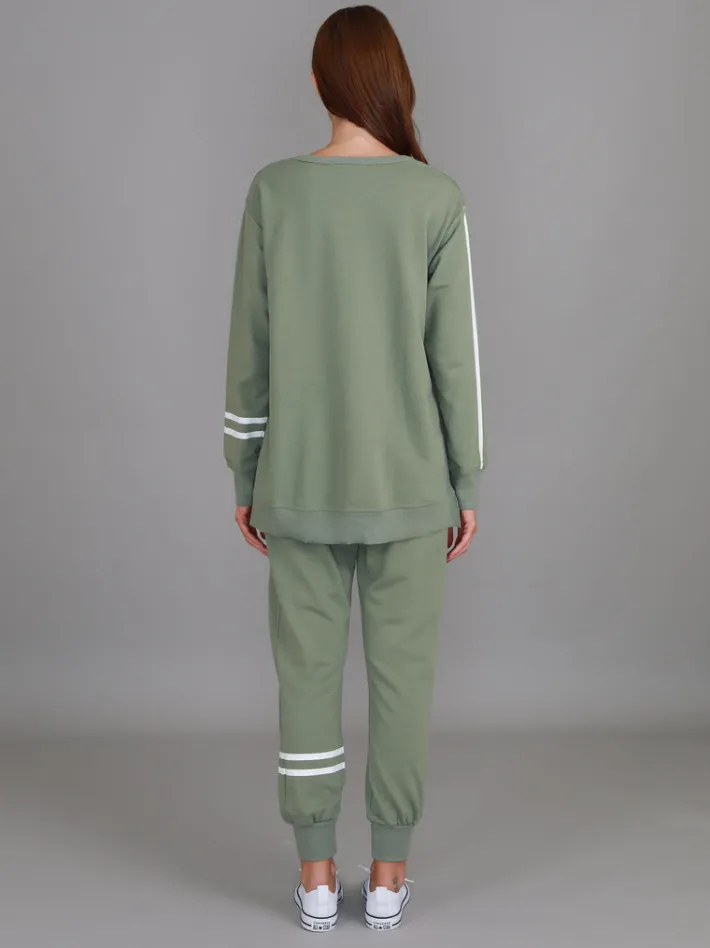 3rd Story Jamie Two-Stripes Print Sweatshirt< Sweatshirts|Sweatshirts
