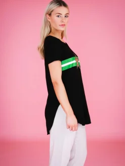 3rd Story Jill Gold Star with Stripes T Shirt< Short Sleeves