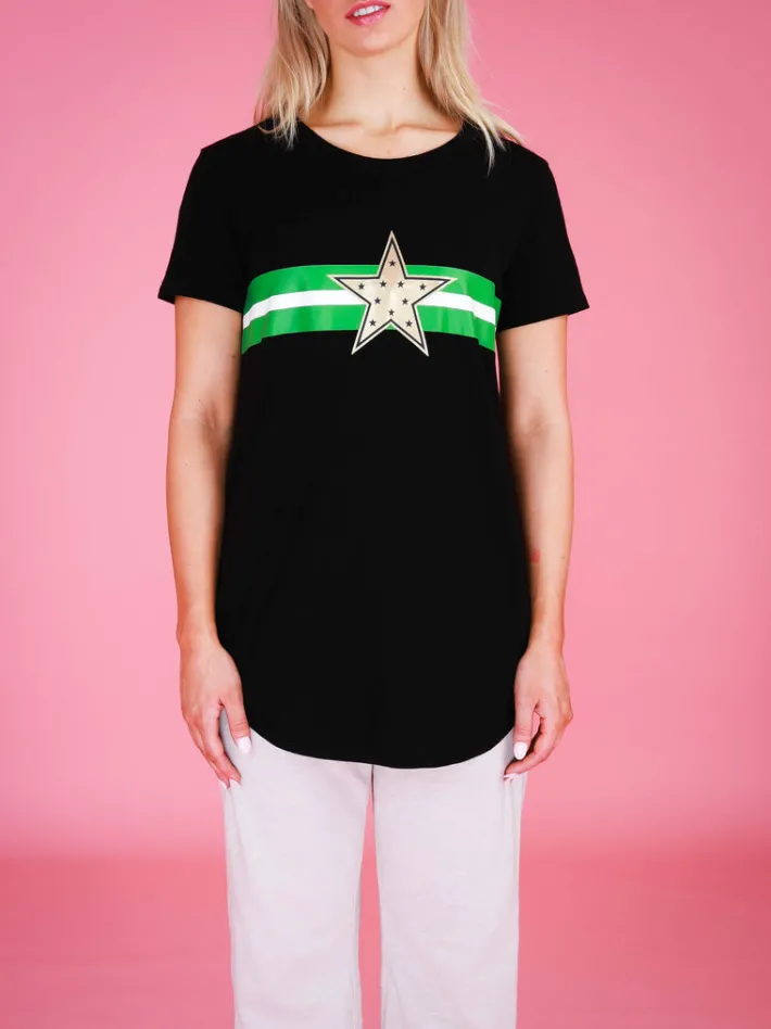 3rd Story Jill Gold Star with Stripes T Shirt< Short Sleeves