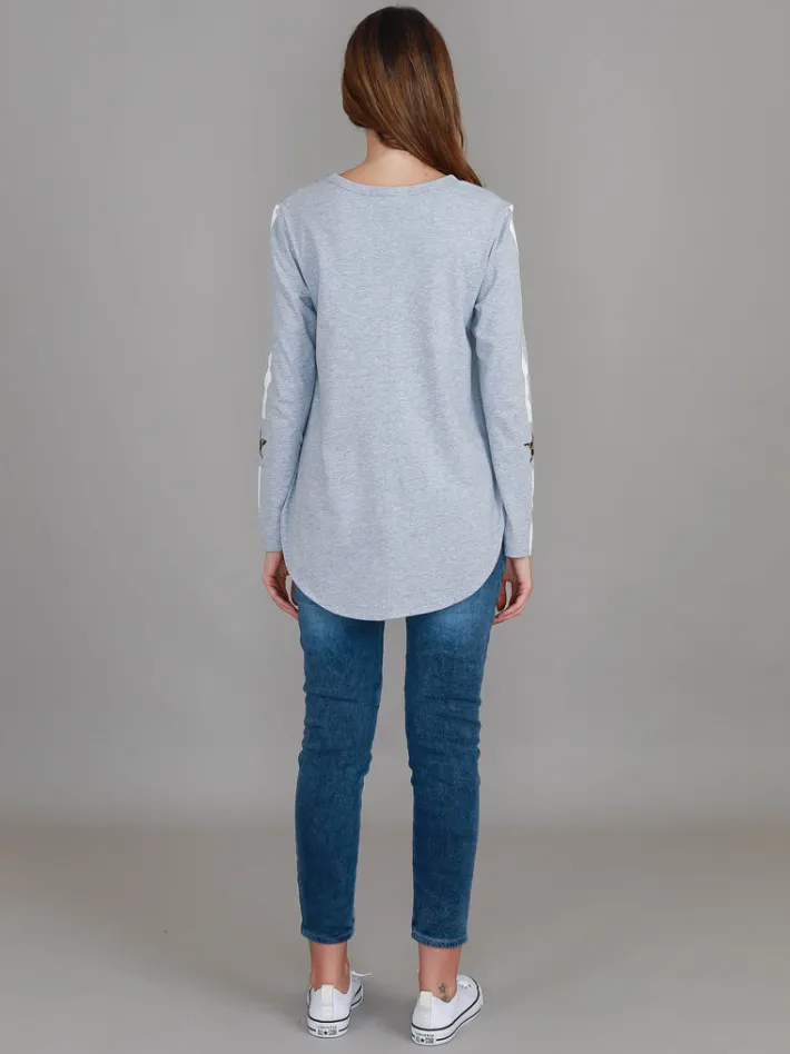 3rd Story Junee Banded Star Long Sleeve T Shirt< Long Sleeves