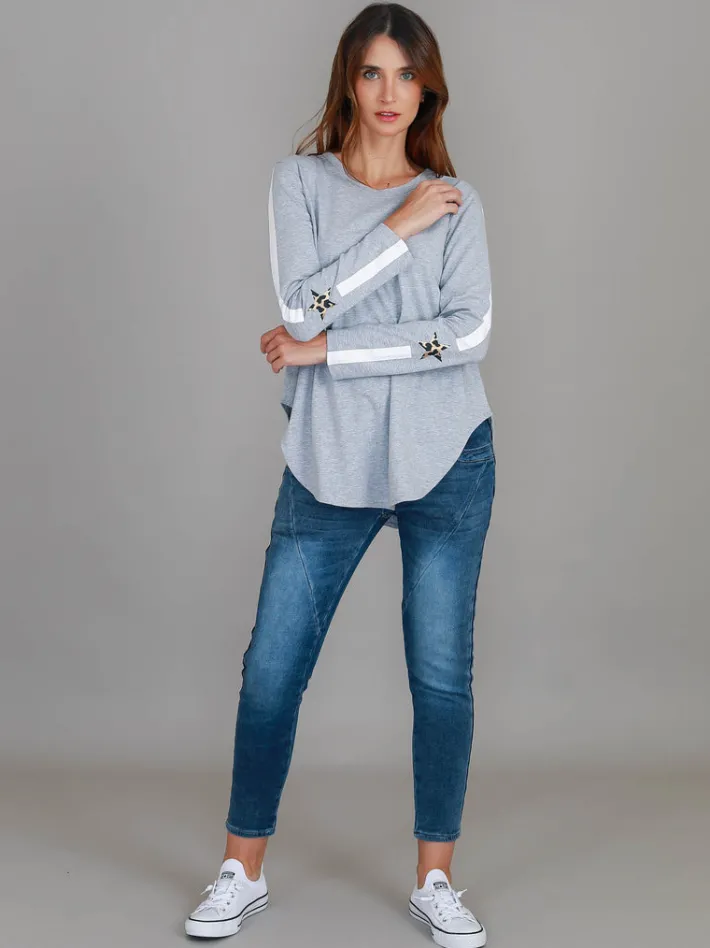 3rd Story Junee Banded Star Long Sleeve T Shirt< Long Sleeves