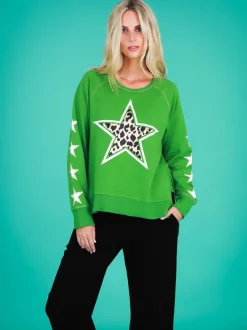 3rd Story Kate Leopard Print Star Sweatshirt< Sweatshirts|Sweatshirts