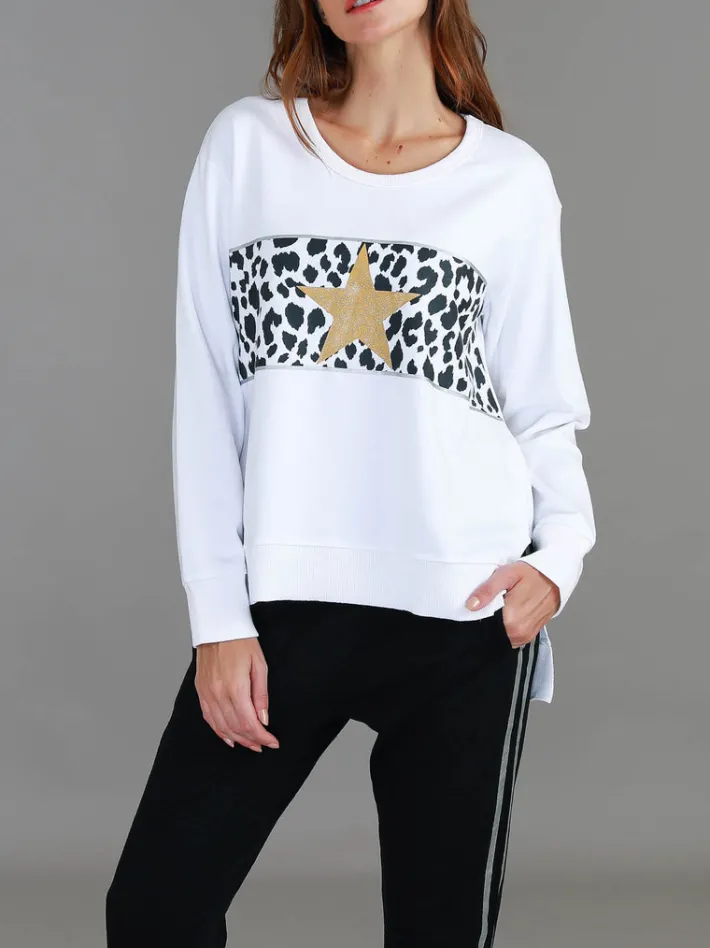 3rd Story Kerrie Leopard Band Sweatshirt< Sweatshirts|Sweatshirts
