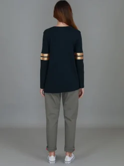 3rd Story Kiara Twin Gold Stripe T Shirt< Long Sleeves