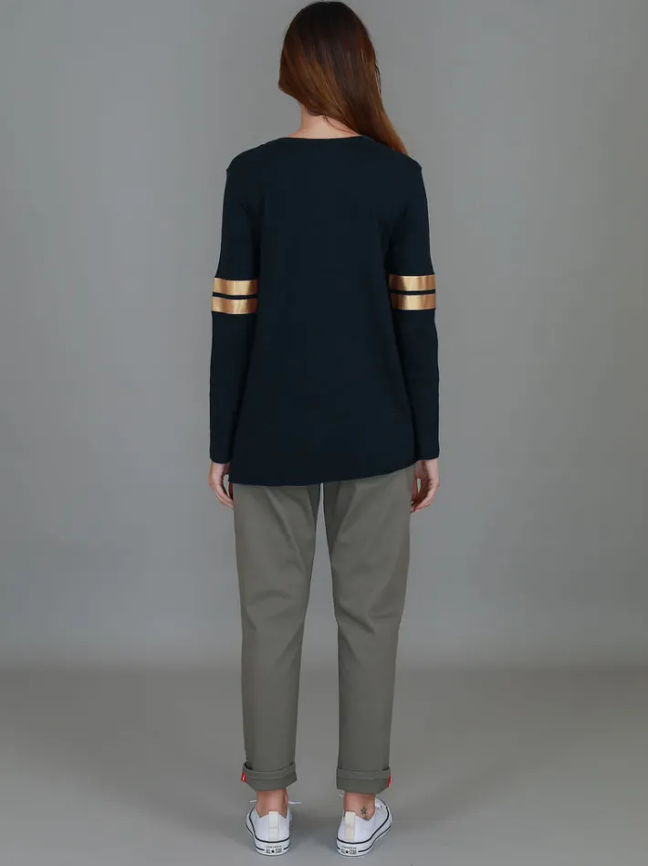 3rd Story Kiara Twin Gold Stripe T Shirt< Long Sleeves