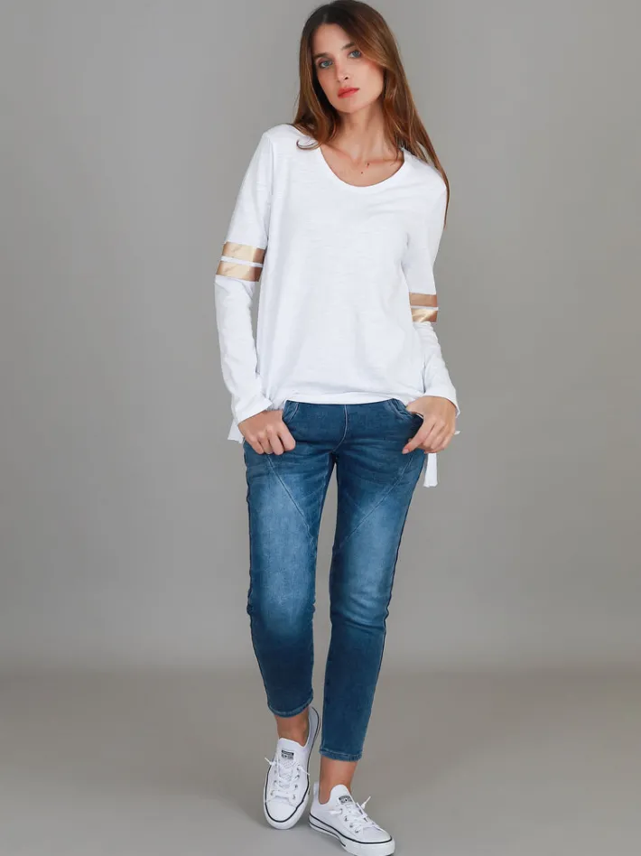3rd Story Kiara Twin Gold Stripe T Shirt< Long Sleeves