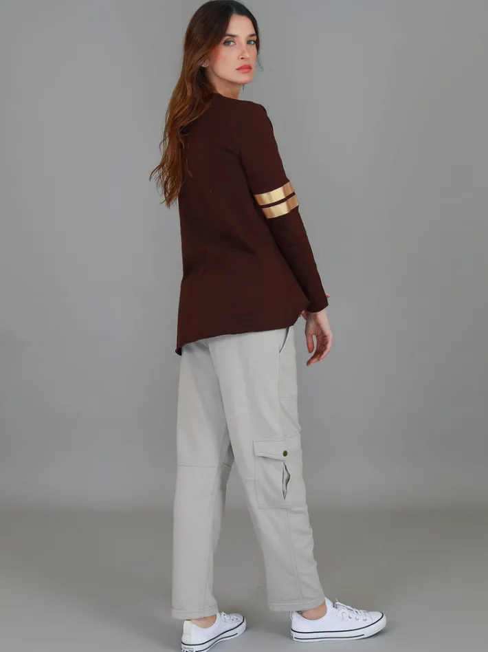 3rd Story Kiara Twin Gold Stripe T Shirt< Long Sleeves