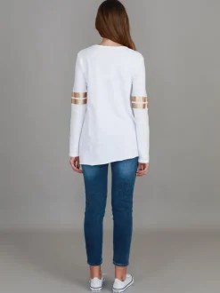 3rd Story Kiara Twin Gold Stripe T Shirt< Long Sleeves