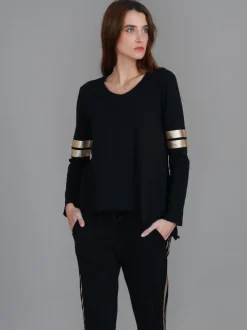3rd Story Kiara Twin Gold Stripe T Shirt< Long Sleeves