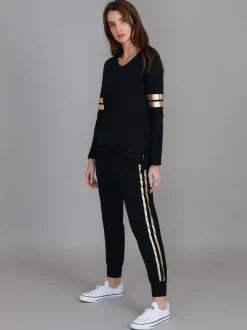 3rd Story Kiara Twin Gold Stripe T Shirt< Long Sleeves