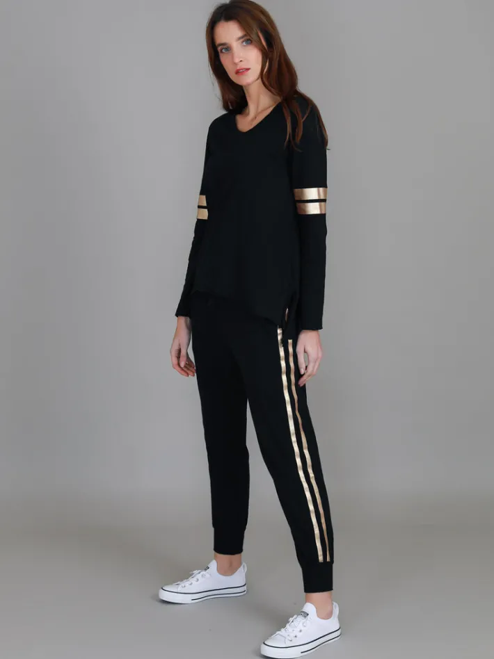 3rd Story Kiara Twin Gold Stripe T Shirt< Long Sleeves