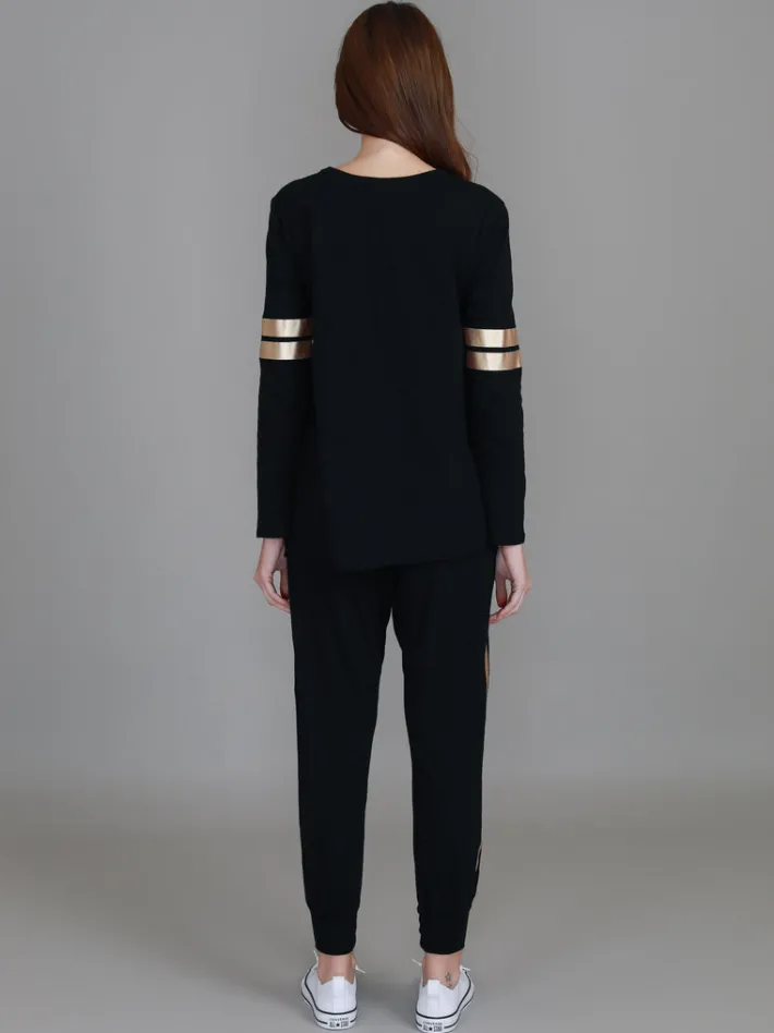 3rd Story Kiara Twin Gold Stripe T Shirt< Long Sleeves