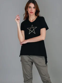 3rd Story Krystal Gold Star S/S Tee< Short Sleeves