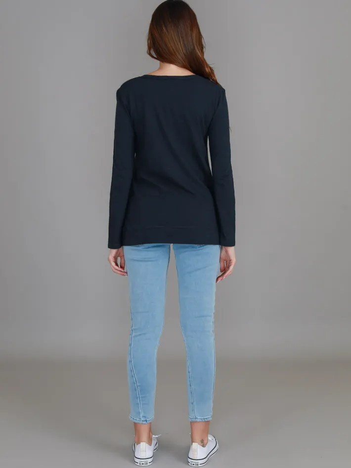 3rd Story Leah V Neck T Shirt< Long Sleeves