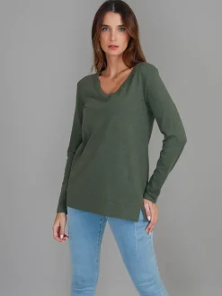 3rd Story Leah V Neck T Shirt< Long Sleeves