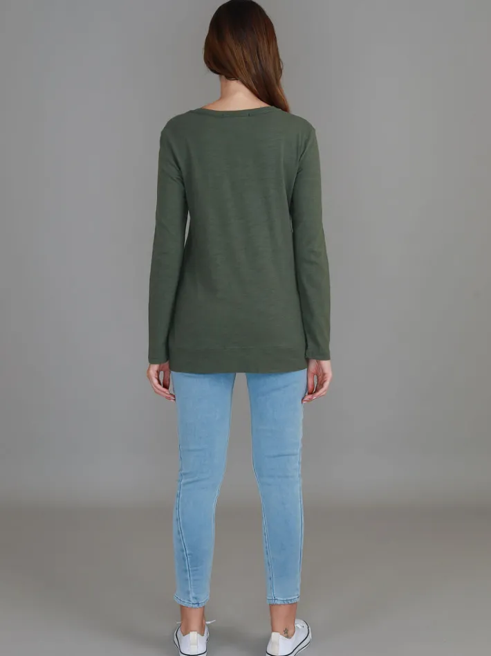 3rd Story Leah V Neck T Shirt< Long Sleeves