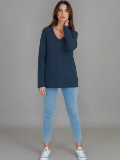 3rd Story Leah V Neck T Shirt< Long Sleeves
