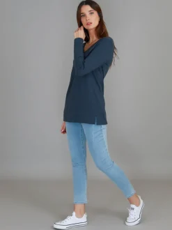 3rd Story Leah V Neck T Shirt< Long Sleeves