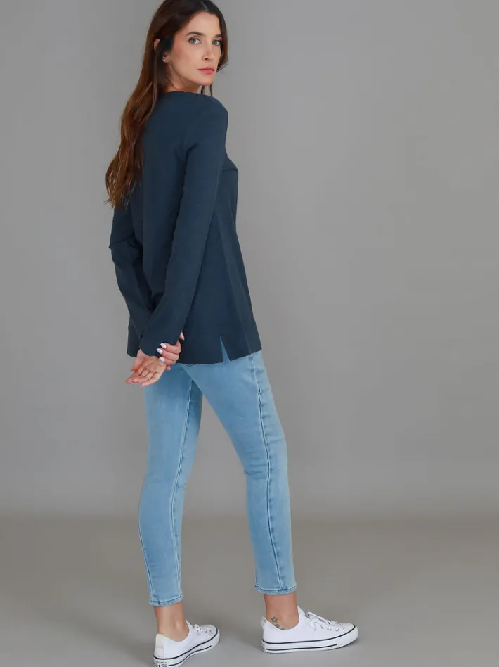3rd Story Leah V Neck T Shirt< Long Sleeves