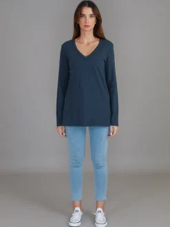 3rd Story Leah V Neck T Shirt< Long Sleeves