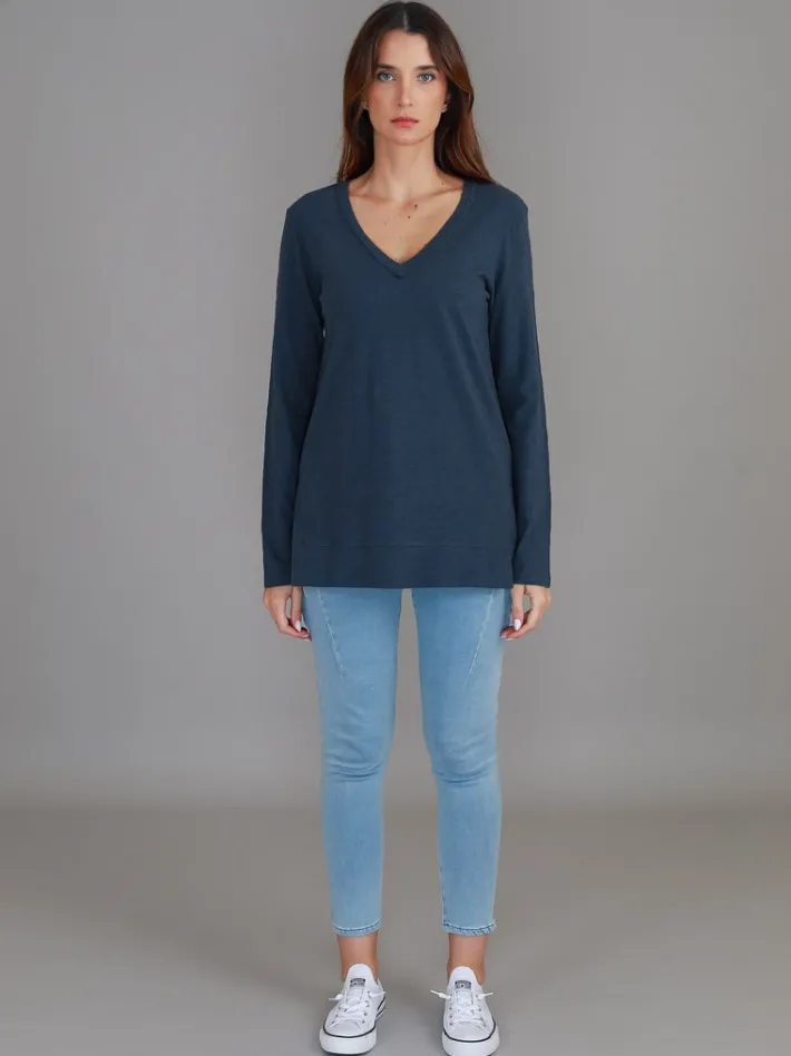 3rd Story Leah V Neck T Shirt< Long Sleeves