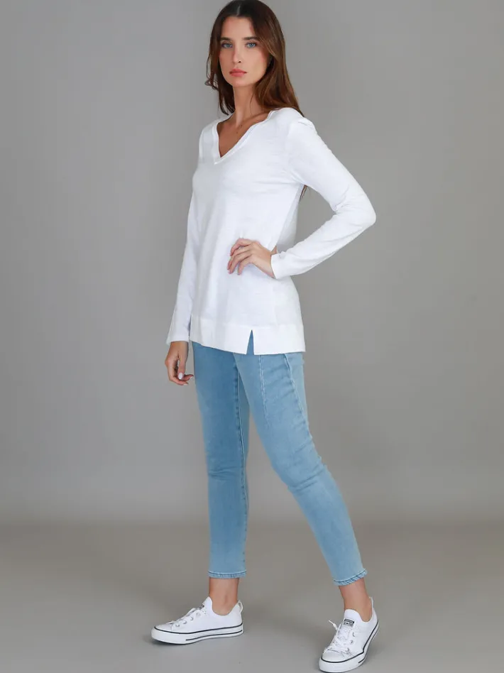 3rd Story Leah V Neck T Shirt< Long Sleeves