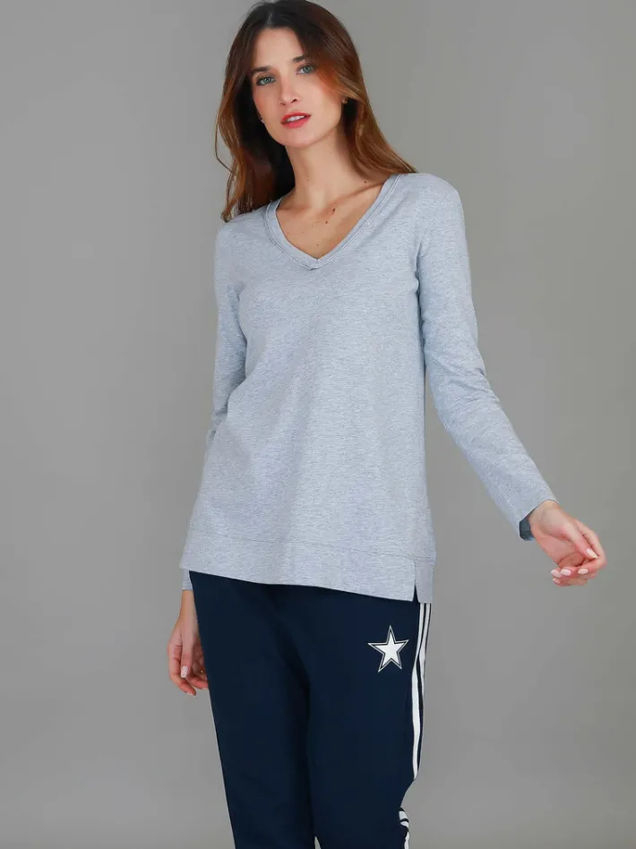 3rd Story Leah V Neck T Shirt< Long Sleeves