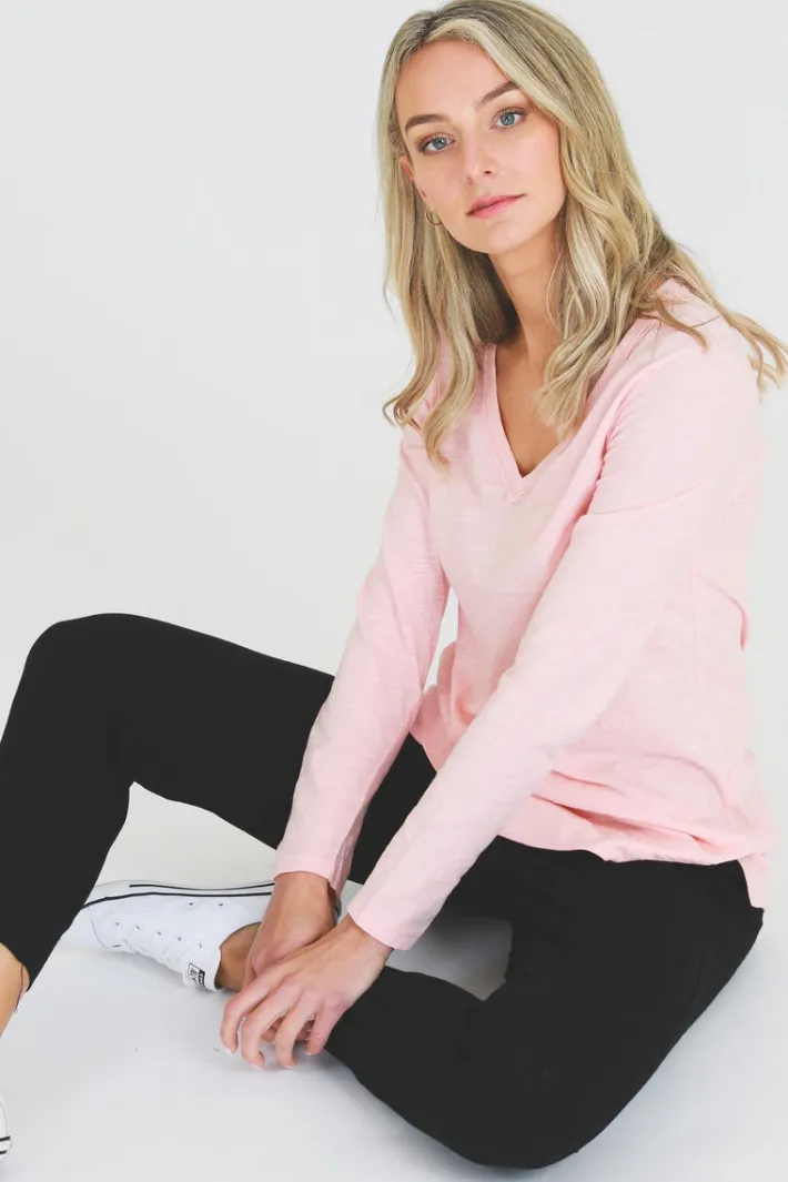 3rd Story Leah V Neck T Shirt< Long Sleeves