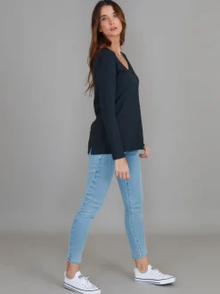 3rd Story Leah V Neck T Shirt< Long Sleeves