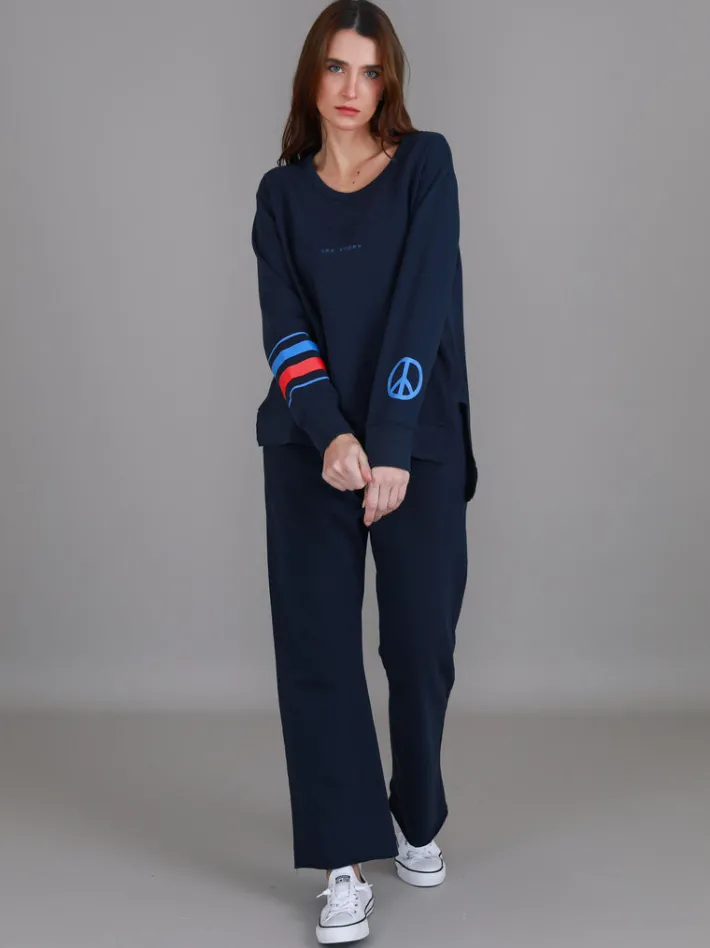3rd Story Maggie Peace n Stripe Sweatshirt< Sweatshirts|Sweatshirts