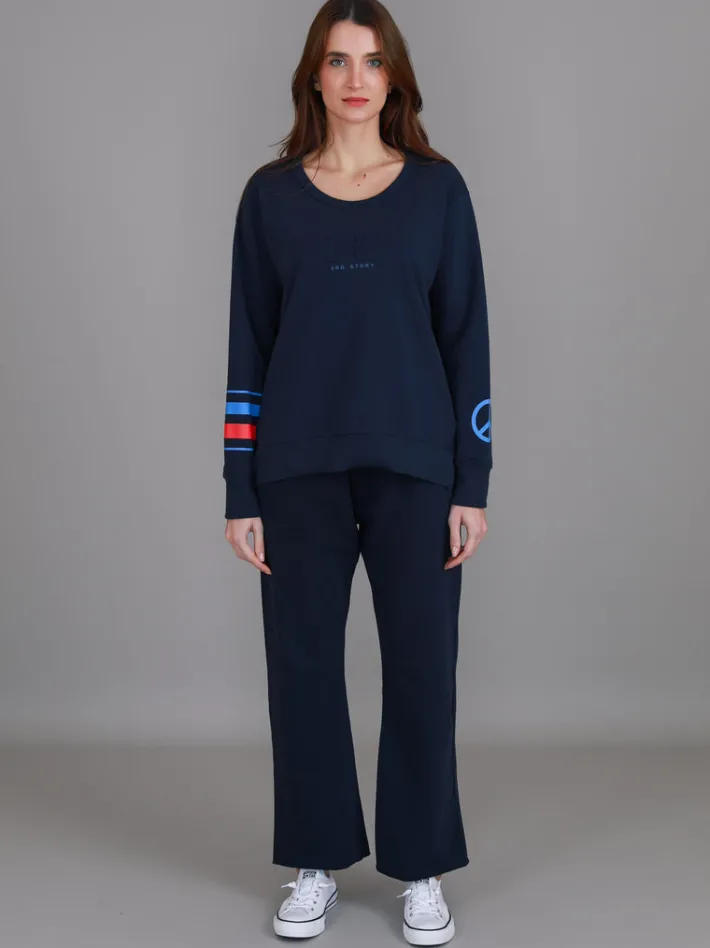 3rd Story Maggie Peace n Stripe Sweatshirt< Sweatshirts|Sweatshirts