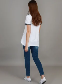 3rd Story Mariella Contrast Sleeve V Neck T Shirt< Short Sleeves