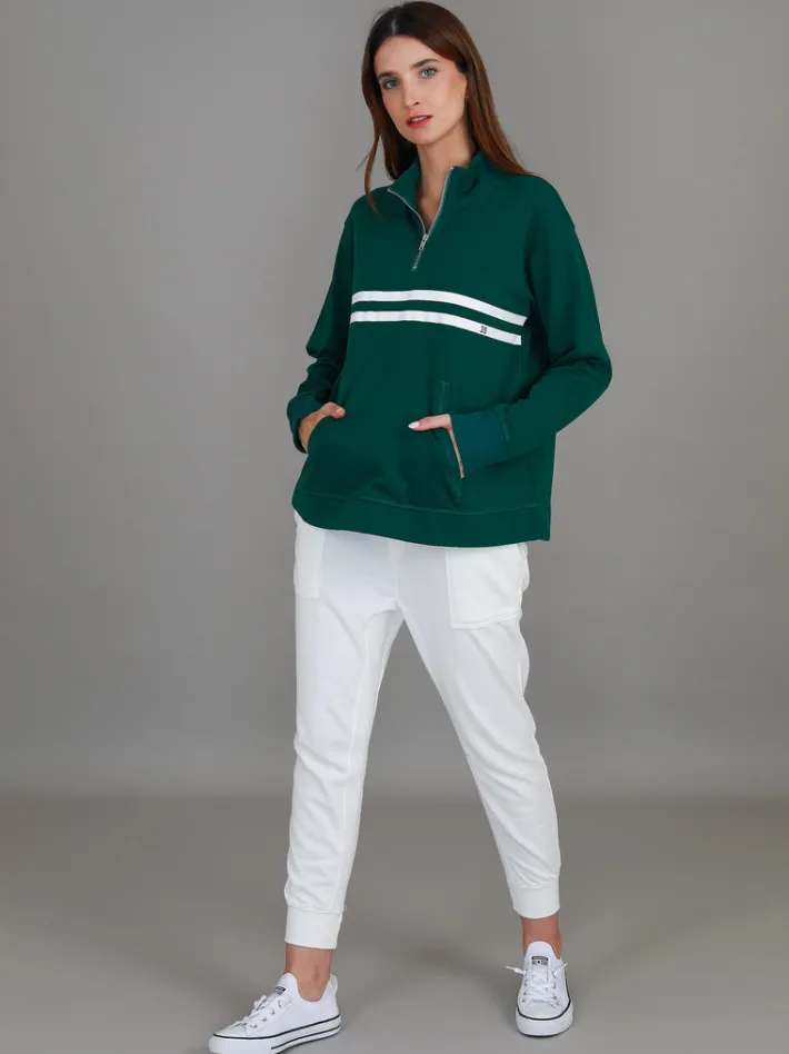 3rd Story Mylo - Ali Half Zip Stripe Print Sweatshirt< Sweatshirts|Sweatshirts